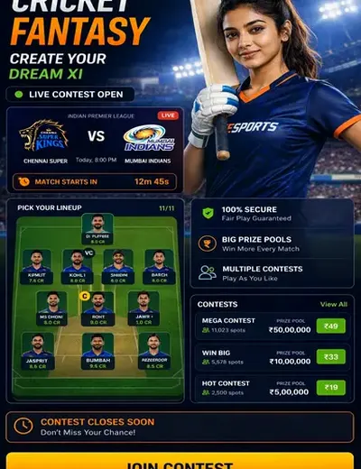 WIM44 (wim 44 bet) fantasy cricket & matchday visual 3